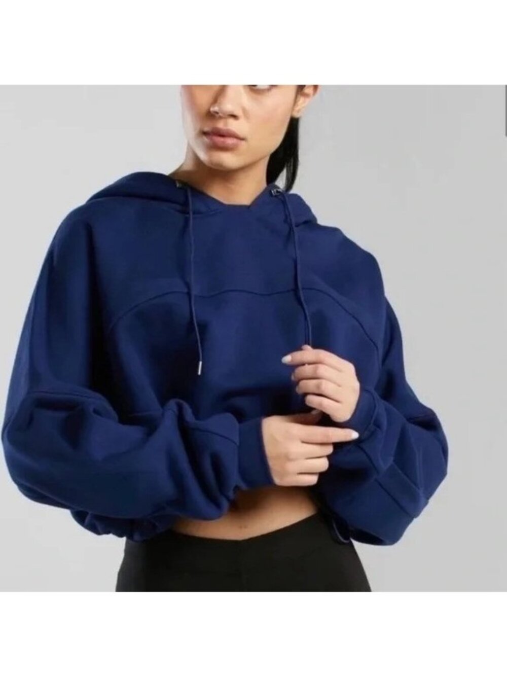 Ivy Park X Adidas Hooded Shrug Sweater Navy Athleisure